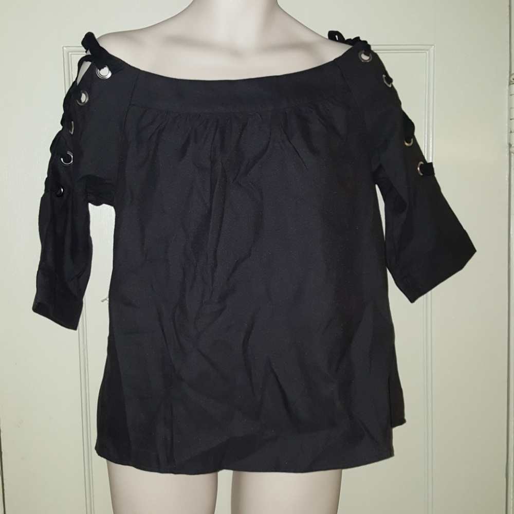 Dance & Marvel Black Off The Shoulder Top Sz L